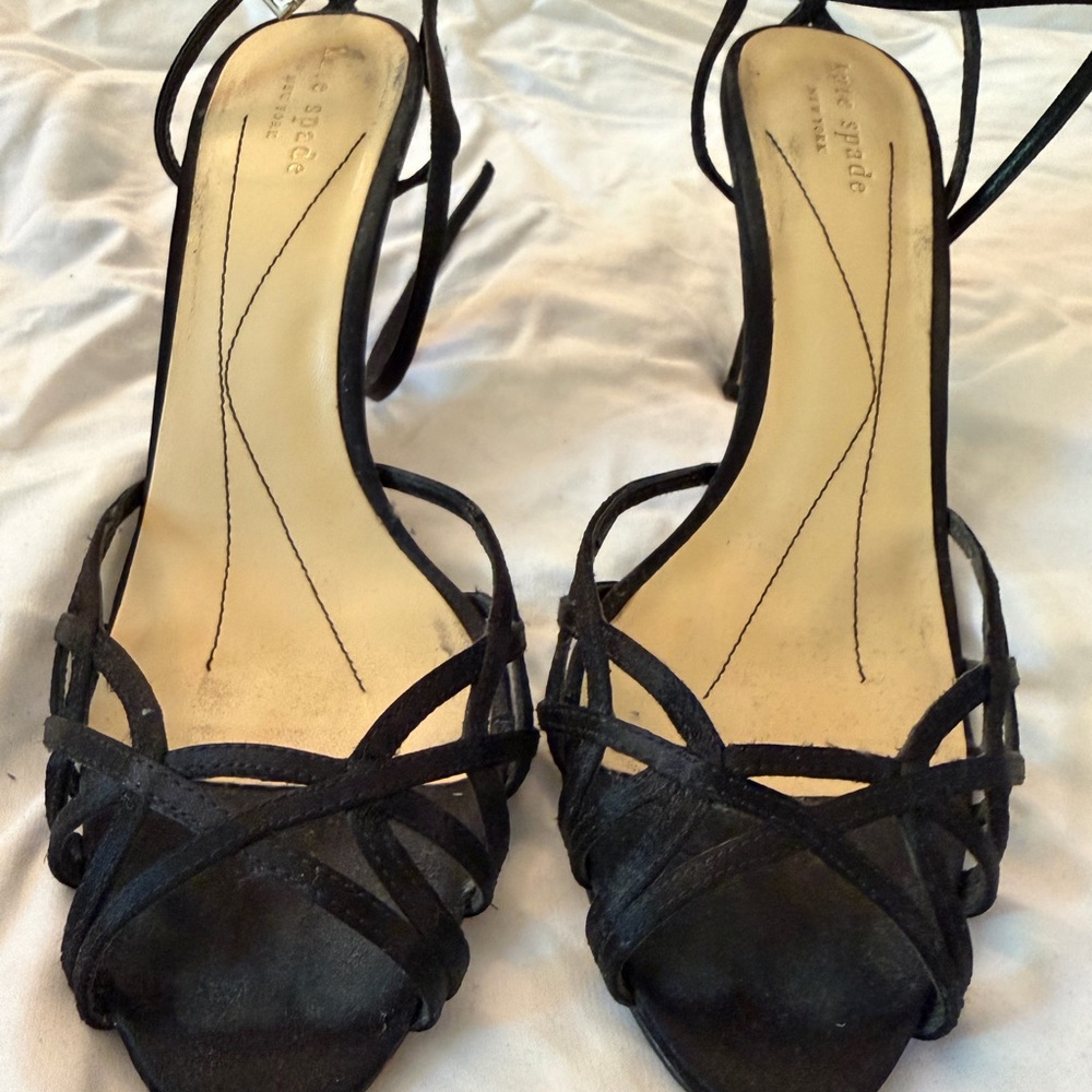 kate spade Black Strappy Open-Toe Heels - Picture 3 of 3